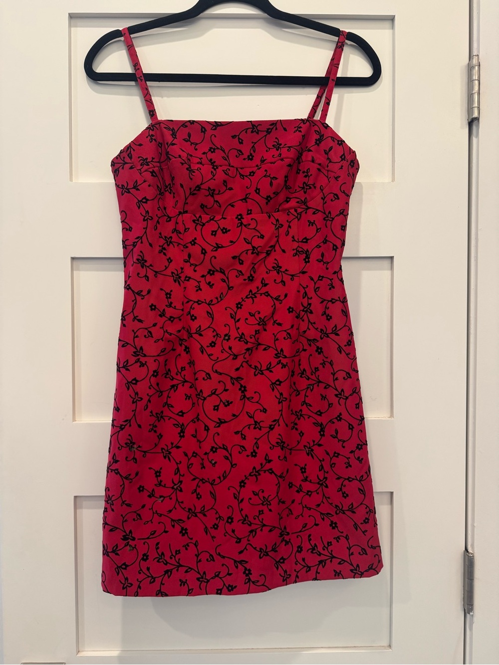 La Belle Vintage Red & Pink Floral Mini Dress Size 3 Small